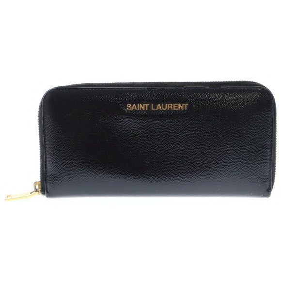 SAINT LAURENT PARIS LETTERS Zip Wallet Black - Picture 1 of 6